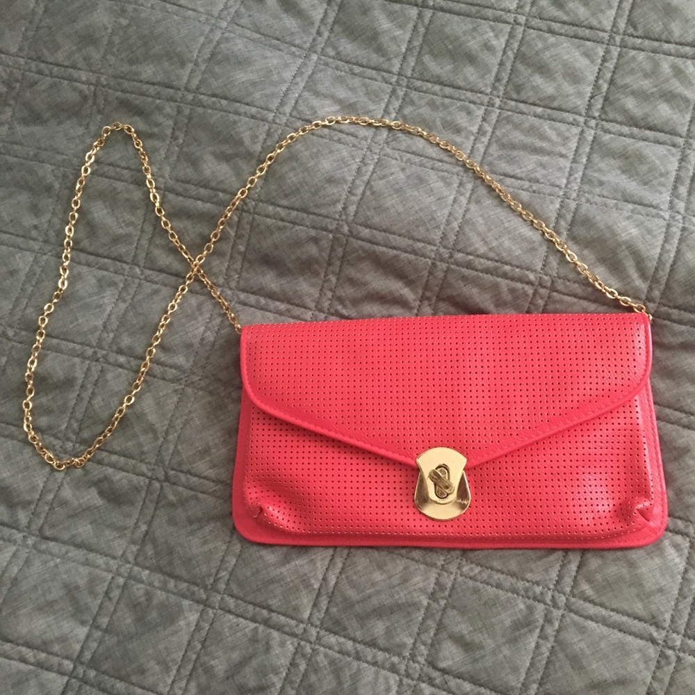 Hot Pink Vegan Clutch/Crossbody Purse